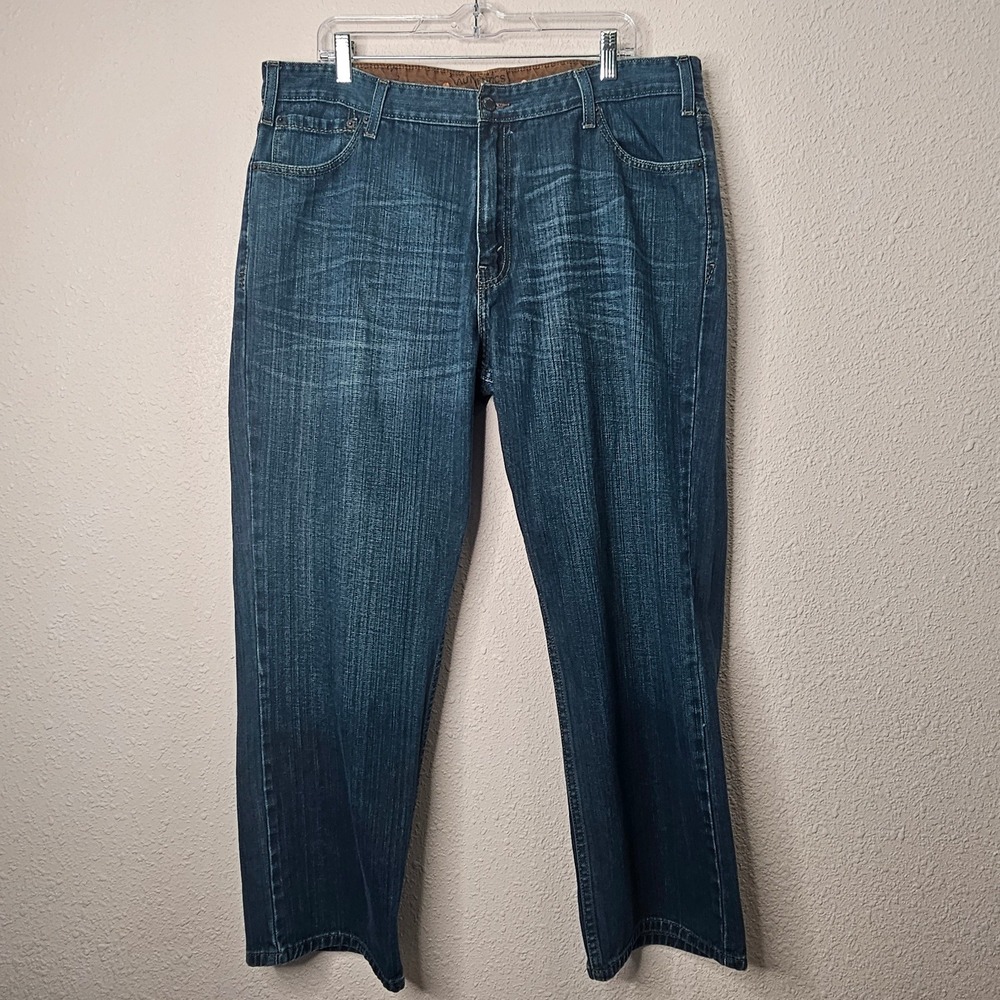 Signature by Levi Strauss Mens Straight Leg Blue Denim Jeans Medium Wash 40 X 30